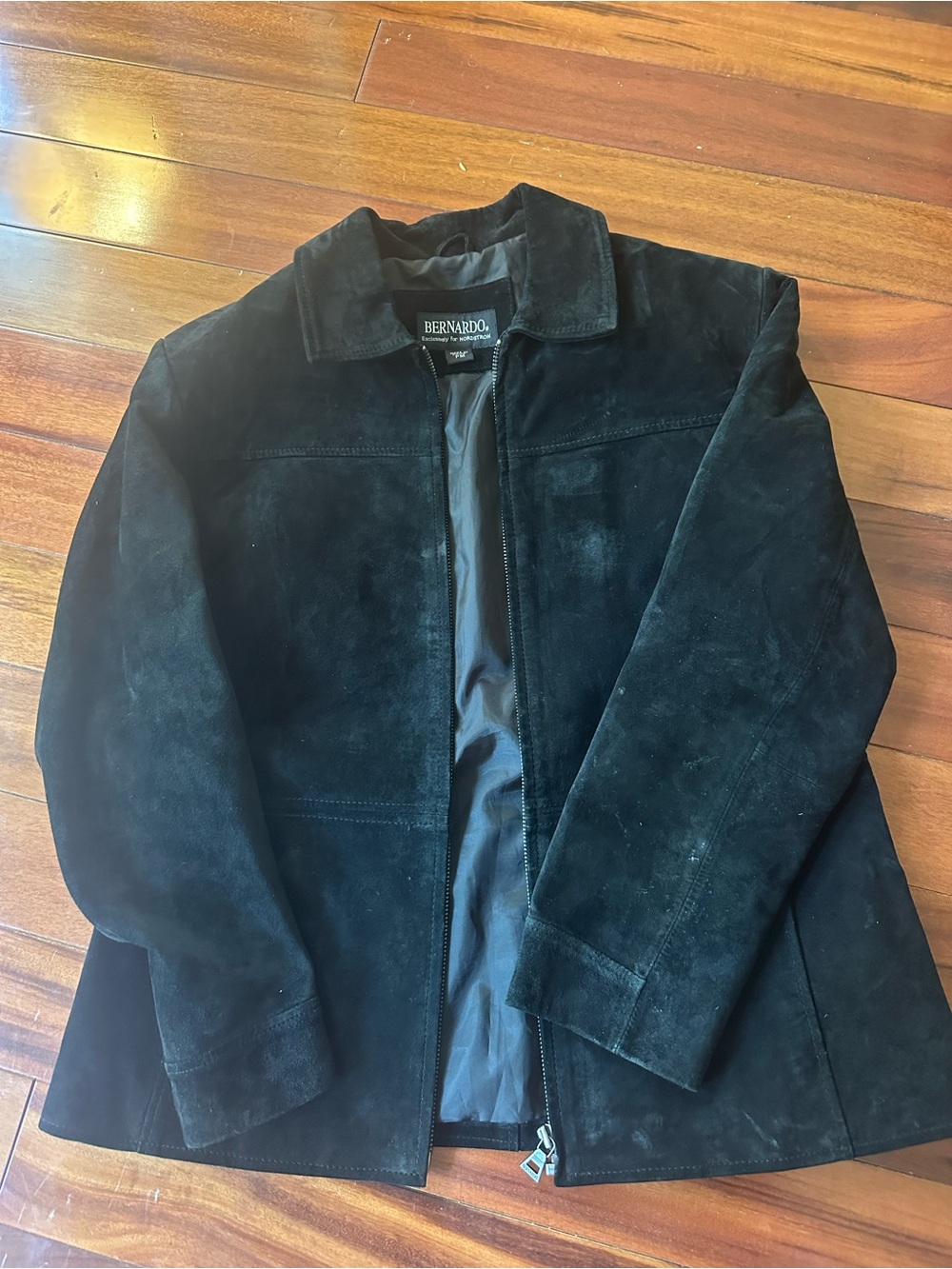 Bernardo Black Suede Zip-Up Jacket